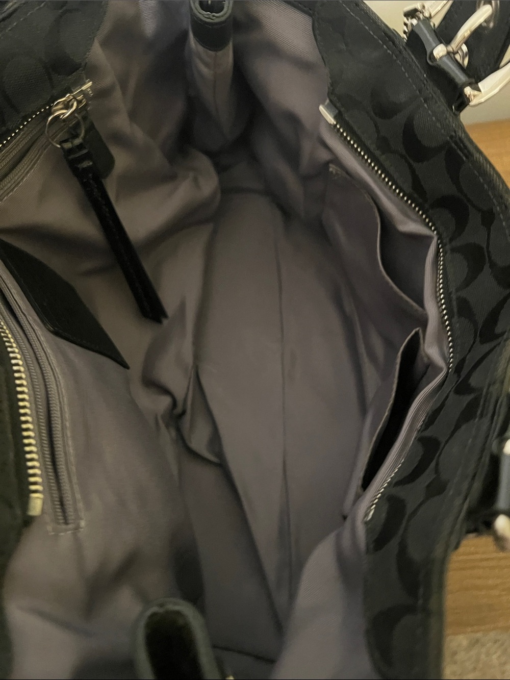 Coach Black Signature Jacquard Tote with Patent Trim and Tag - Picture 10 of 16